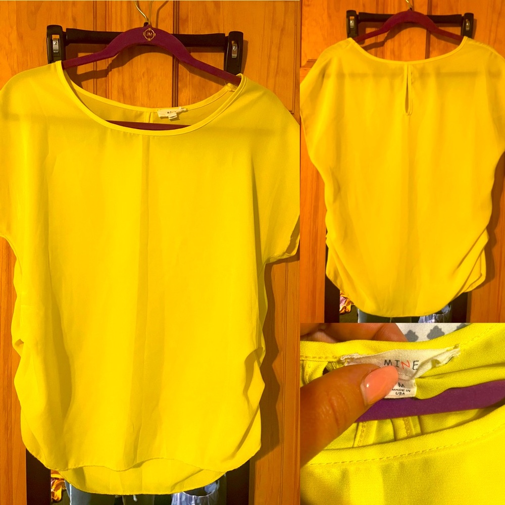 Yellow Sheer Top Size Medium - Picture 3 of 3